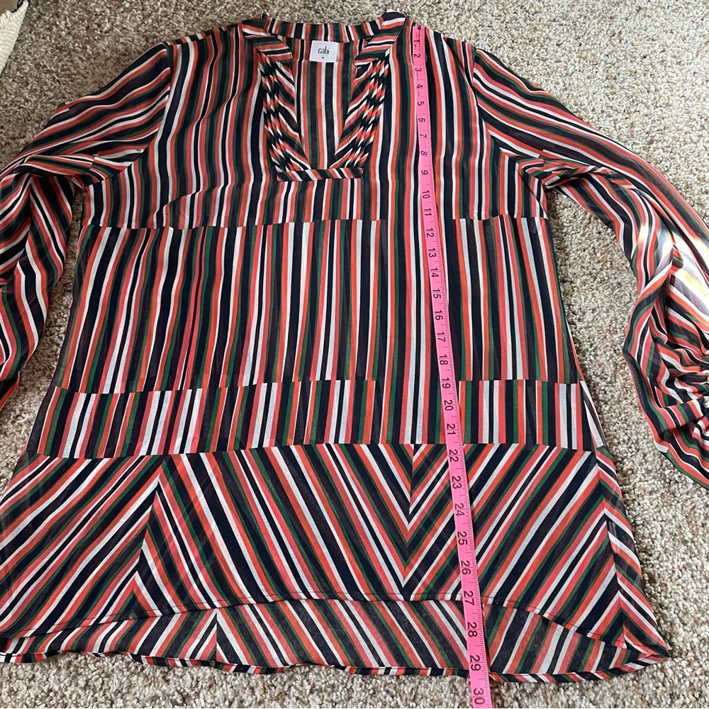 CAbi #5519 The Ultimate Multicolor Stripe Blouse Sheer medium - Picture 10 of 10